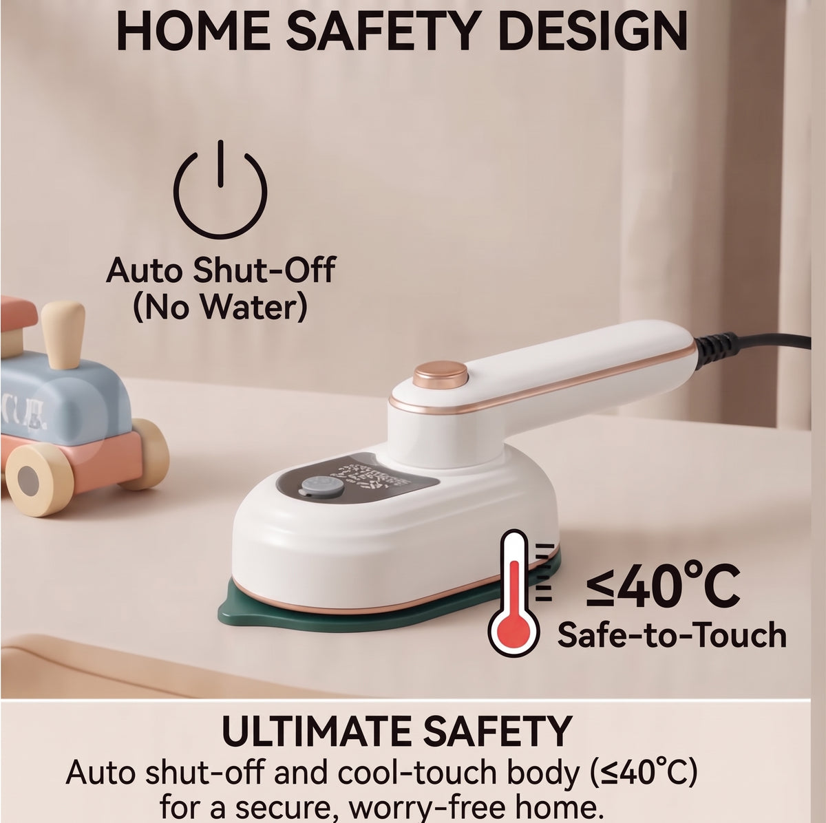 Portable Travel Steamer - Wrinkles Gone in 30 Seconds