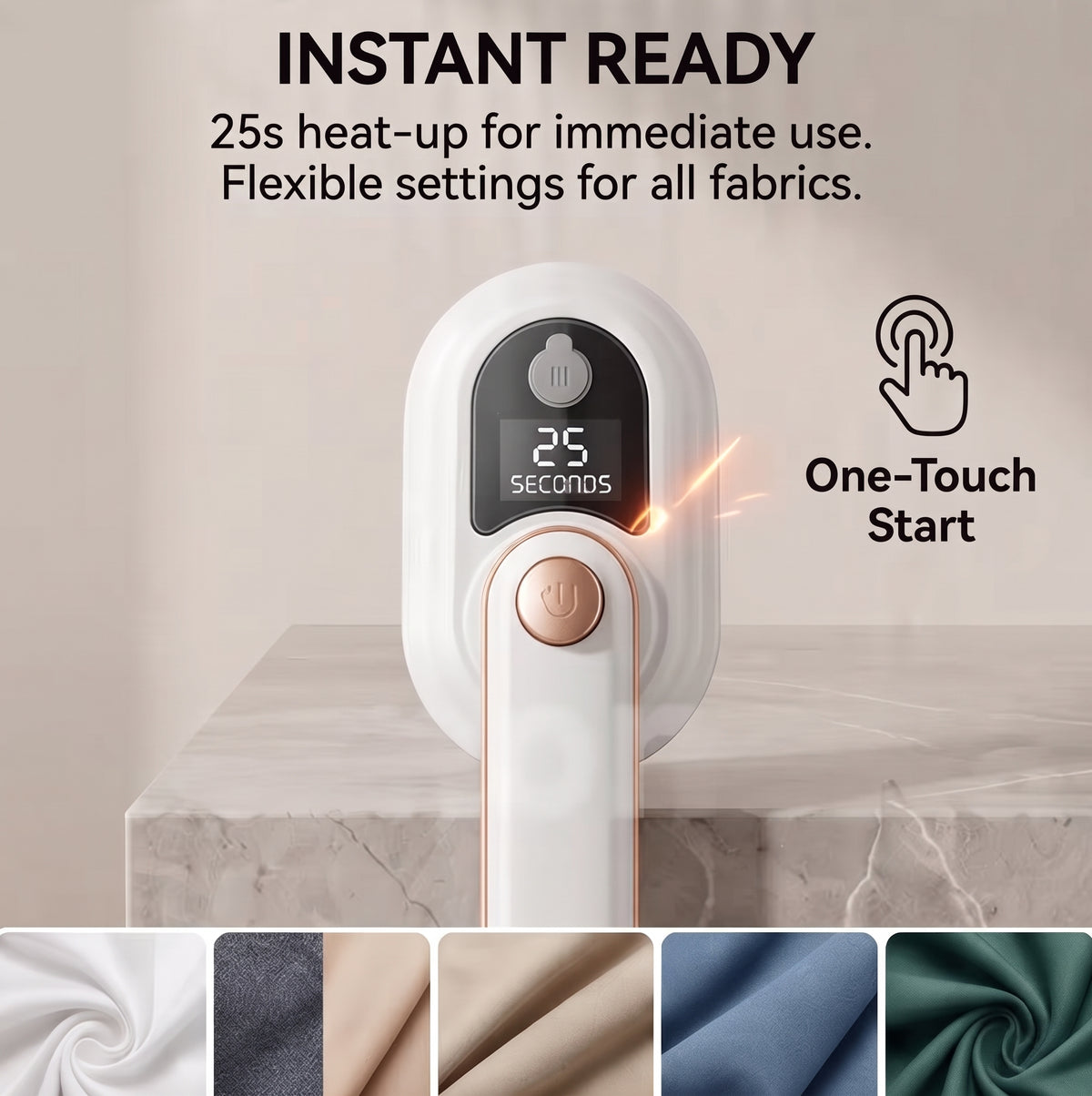 Portable Travel Steamer - Wrinkles Gone in 30 Seconds