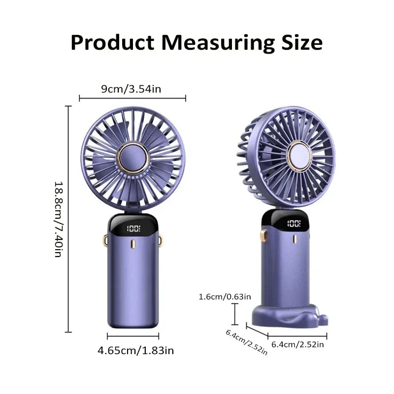 Woman wearing portable neck fan for hands-free cooling