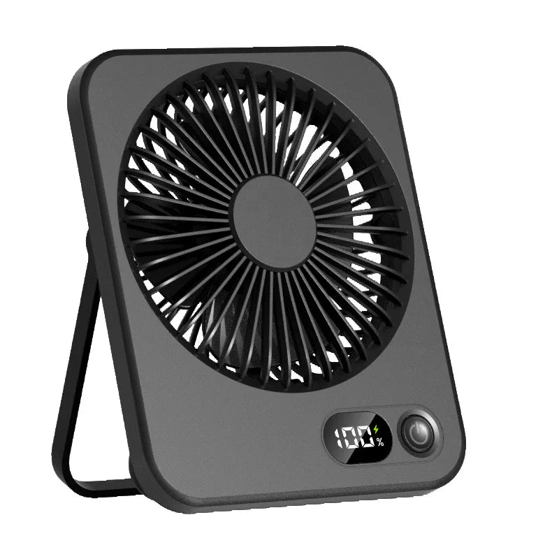 Foldable desk fan available in white, khaki, black and pink