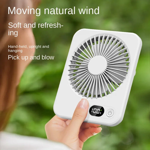Foldable desk fan folded flat for portability