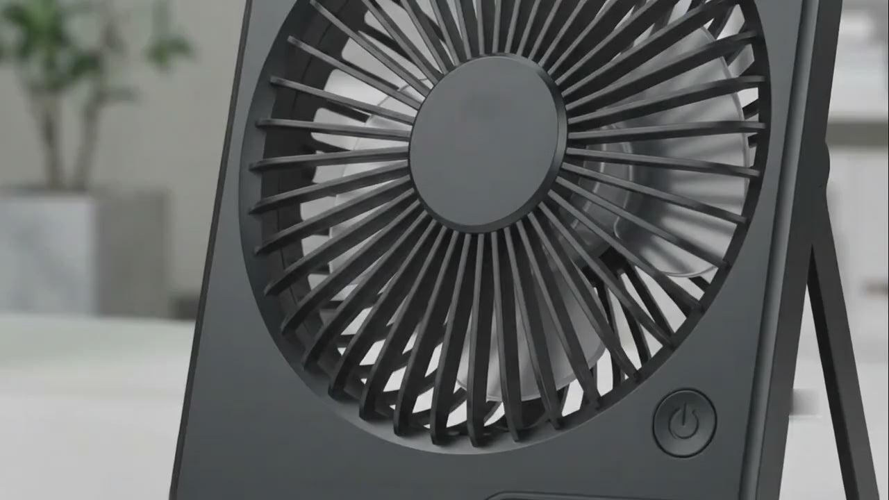 Foldable Desk Fan — USB Rechargeable, 5 Speeds